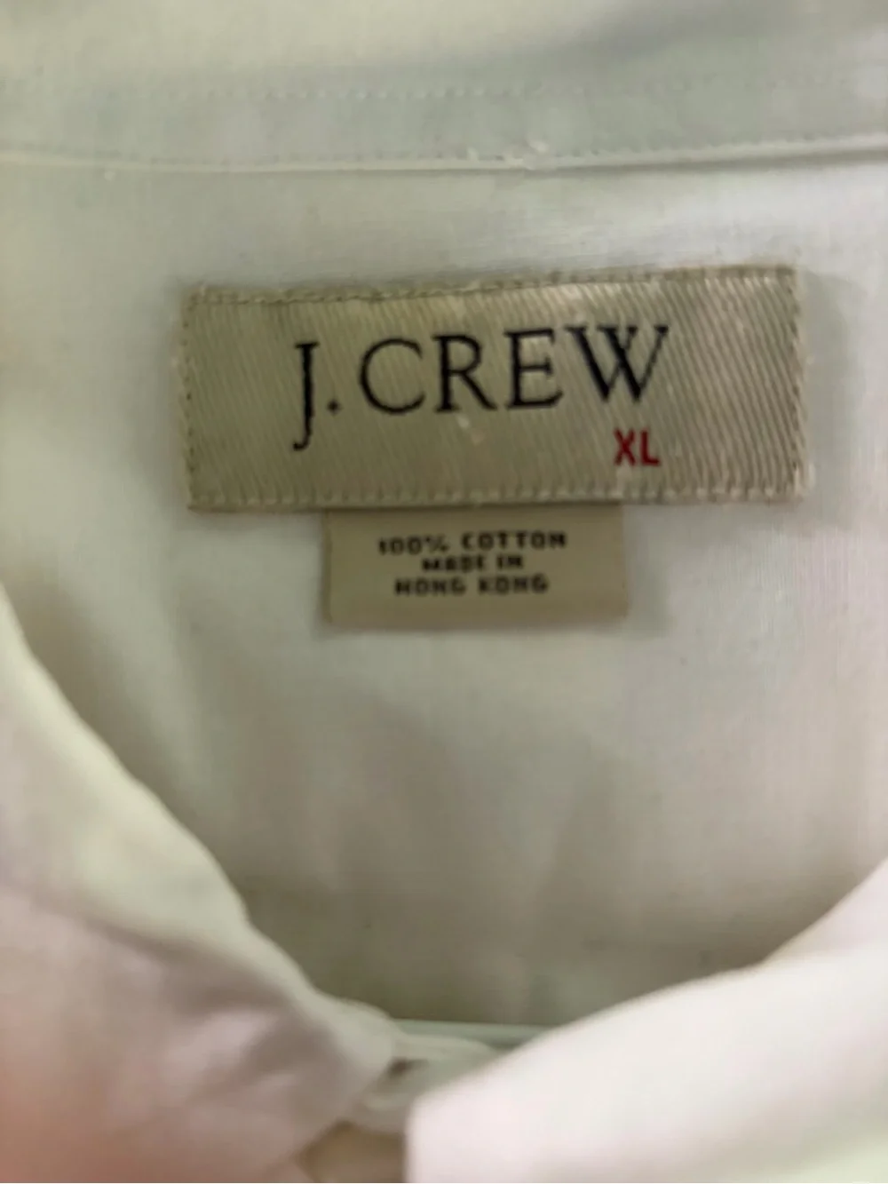 J. Crew Men's White Long-Sleeve Button-Down Shirt